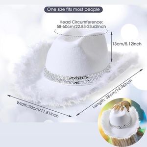 Cowgirl Hat Feather for Women , Bachelorette , Themed Party Birthday ,Halloween